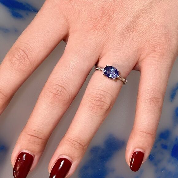 Natural Sapphire Diamond Ring 6.5 14k W Gold 2.36 TCW Certified $3,950 310592 - Picture 10 of 16